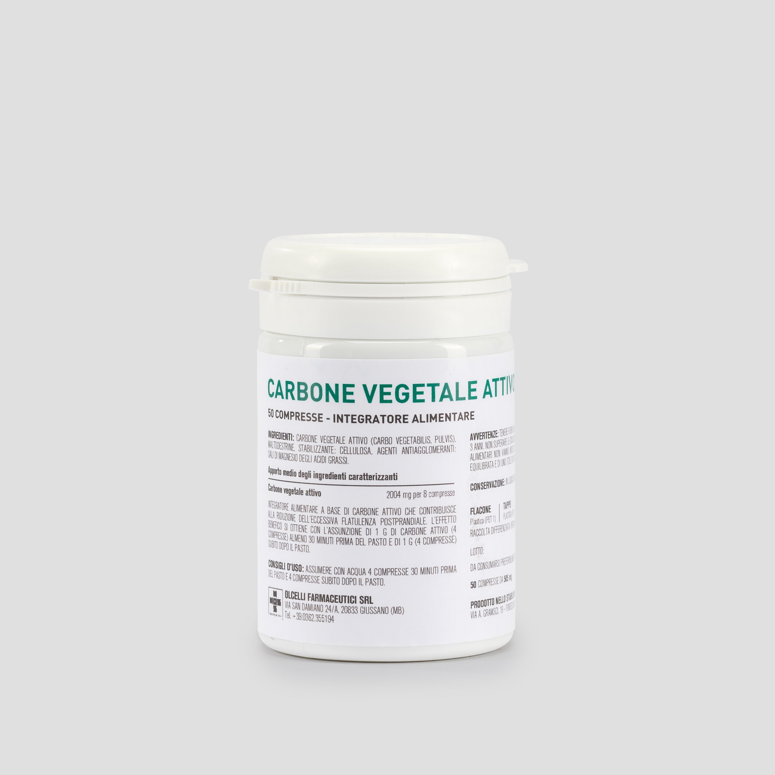 Carbone vegetale - 50 compresse - Olcelli Farmaceutici